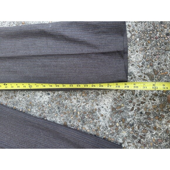 VTG 44 Ermenegildo Zegna Brown Wool Flannel Chalk Stripe Made In Italy 2 Piece - Picture 6 of 16